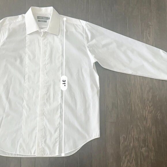White Men's UK Marks & Spencer Dress Shirt Size 18 x 2 - Picture 6 of 14